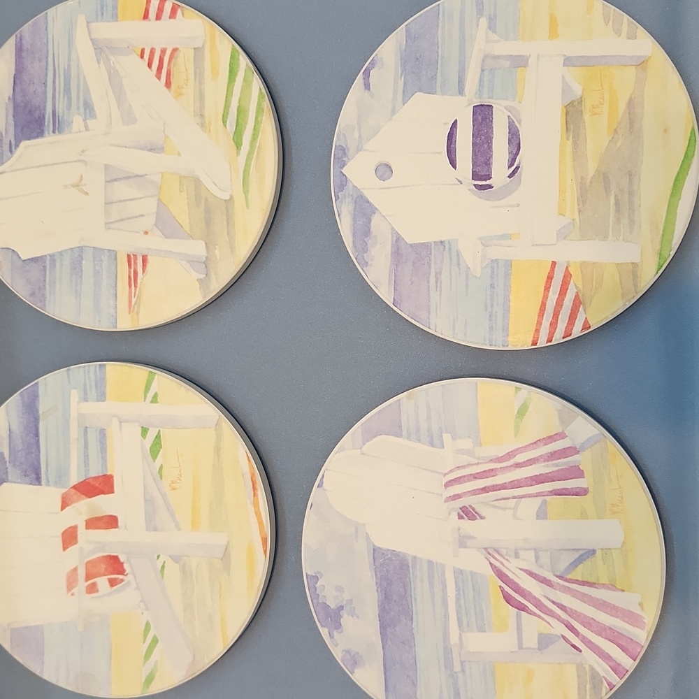 Source Unknown Beach Scene Coaster Set - Picture 3 of 4